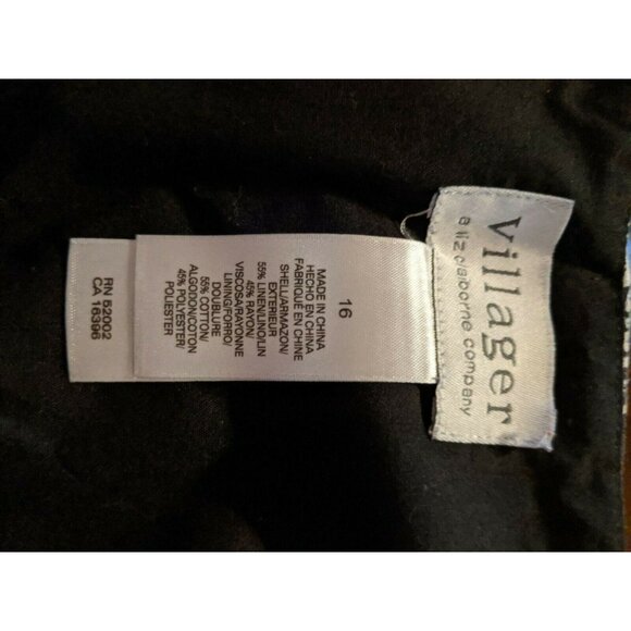 Villager Size 16 Paisley Skirt Aline Black White Lined Modest Liz Claiborne - Picture 4 of 4